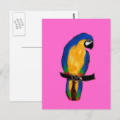 Carte Postale Perroquet bleu (Devant / Derrière)