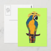 Carte Postale Perroquet bleu et jaune (Devant / Derrière)