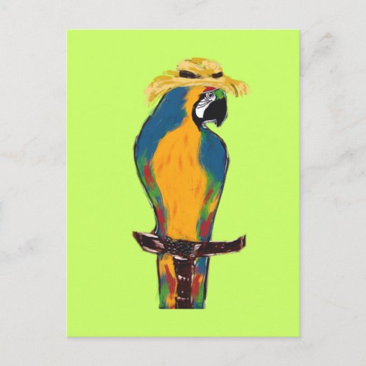Carte Postale Perroquet bleu et jaune (Devant)