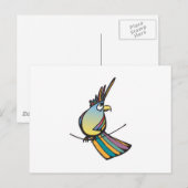 Carte Postale perroquet coloré idiot (Devant / Derrière)
