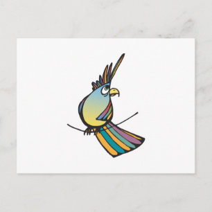 Carte Postale perroquet coloré idiot