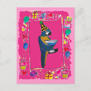 Carte Postale Perroquet d'anniversaire