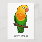 Carte Postale Perroquet de caricature mignon lovebird (Devant)