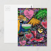 Carte Postale Perroquet de fête de la Saint-Valentin (Devant / Derrière)