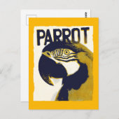 Carte Postale Perroquet de style rétro (Devant / Derrière)