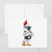 Carte Postale Perroquet en musicien avec des lunettes de soleil (Devant / Derrière)