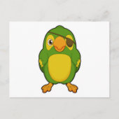 Carte Postale Perroquet en Pirate avec Cache-œil (Devant)