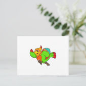 Carte Postale Perroquet en randonneur avec sac à dos (Debout devant)