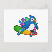 Carte Postale Perroquet en tant que skate avec skateboard (Devant)