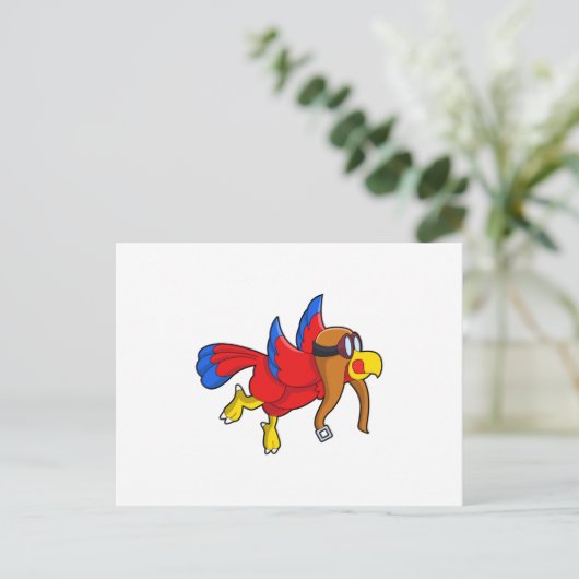 Carte Postale Perroquet en vol en tant que pilote (Debout devant)
