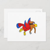 Carte Postale Perroquet en vol en tant que pilote (Devant / Derrière)