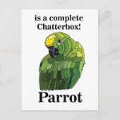 Carte Postale Perroquet Oiseau Babillard Drôle (Devant)