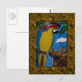 Carte Postale Perroquet Pirate (Devant / Derrière)
