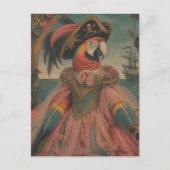 Carte Postale Perroquet pirate adorable (Devant)