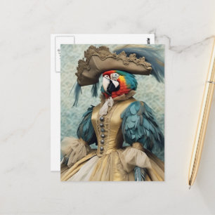 Carte Postale Perroquet pirate mignon
