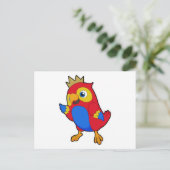 Carte Postale Perroquet roi avec couronne (Debout devant)