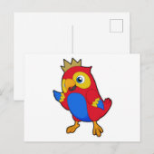 Carte Postale Perroquet roi avec couronne (Devant / Derrière)
