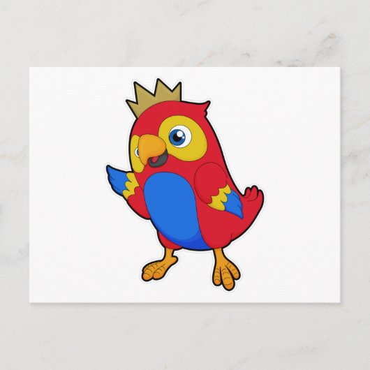Carte Postale Perroquet roi avec couronne (Devant)