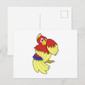 Carte Postale Perroquet rouge jaune (Devant / Derrière)