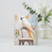 Carte Postale Perroquet sur une chaise (Debout devant)