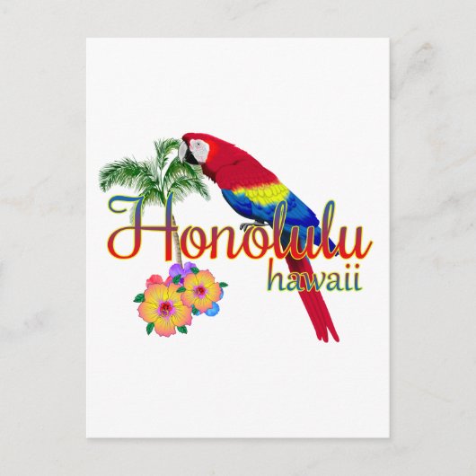 Carte Postale Perroquet tropical Honolulu Hawaii (Devant)