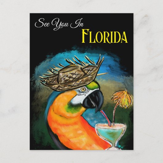 Carte Postale Perroquets de Fête (Devant)