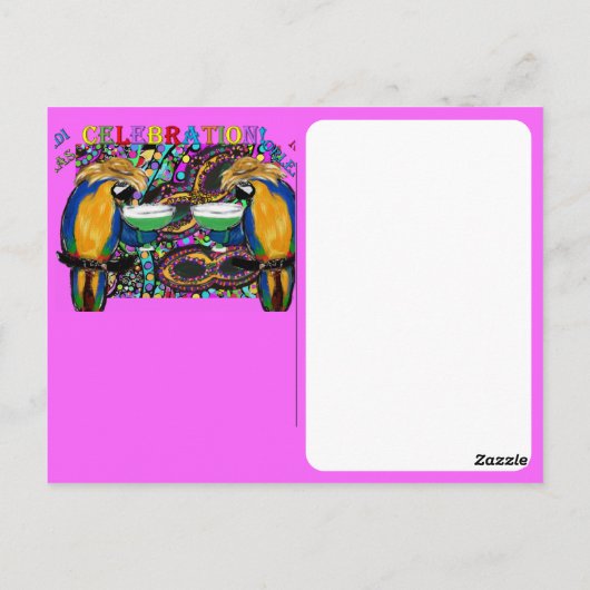 Carte Postale Perroquets de Fête (Dos)