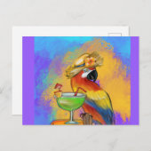 Carte Postale Perroquets de fête (Devant / Derrière)