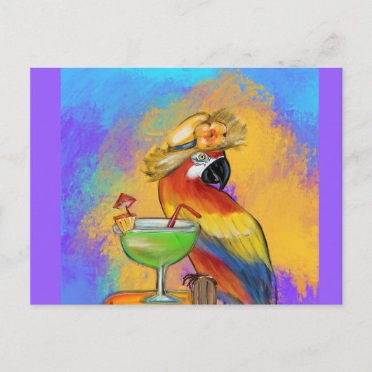 Carte Postale Perroquets de fête (Devant)