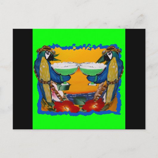 Carte Postale Perroquets de fête (Devant)