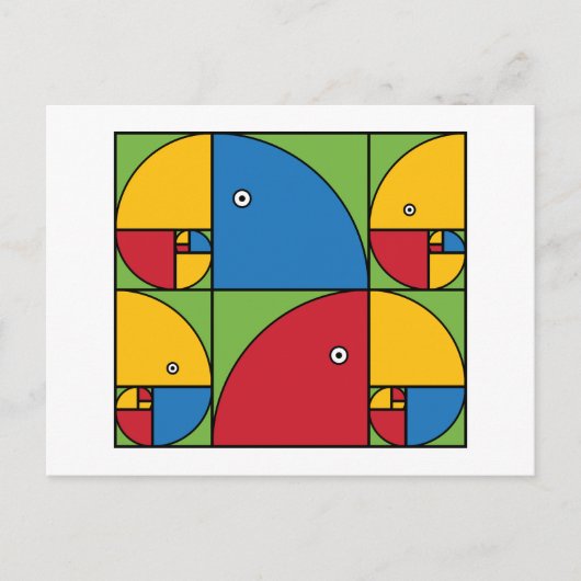 Carte Postale Perroquets de Fibonacci (Devant)