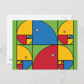 Carte Postale Perroquets de Fibonacci (Devant / Derrière)