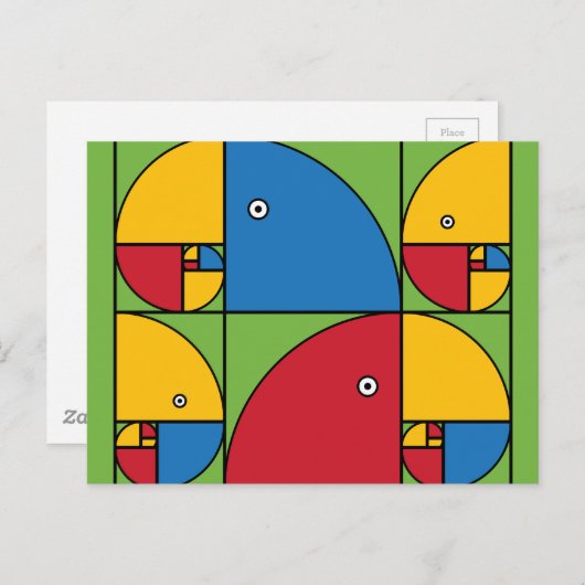 Carte Postale Perroquets de Fibonacci (Devant / Derrière)