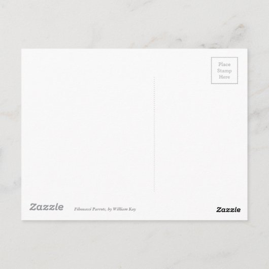 Carte Postale Perroquets de Fibonacci (Dos)