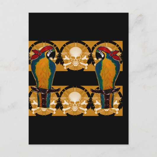 Carte Postale Perroquets de pirates (Devant)