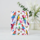 Carte Postale Perroquets de style aquarelle 2 (Debout devant)