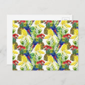 Carte Postale Perroquets Et Fruits Tropicaux (Devant / Derrière)