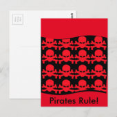 CARTE POSTALE PERROQUETS PIRATES (Devant / Derrière)