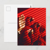 Carte Postale Perroquets rouges et main (Devant / Derrière)