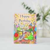 Carte Postale Perruche calopsitte inséparable perroquet joyeux (Debout devant)