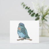 Carte Postale perruche oiseau vert et bleu (Debout devant)