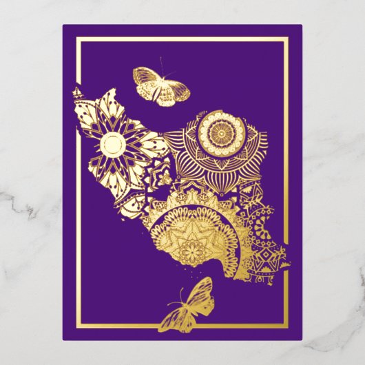 Carte postale Perse Eid Mobarak Foil (Recto)