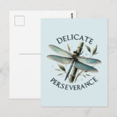Carte Postale Persévérance délicate - Libellule artistique (Devant / Derrière)