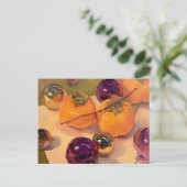 Carte postale "Persimmons et ornements pourpres" (Debout devant)