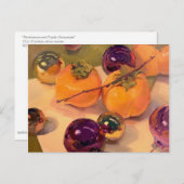 Carte postale "Persimmons et ornements pourpres" (Devant / Derrière)
