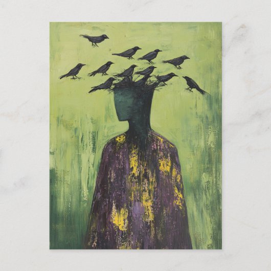 Carte Postale Person With Birds on Their Head (Devant)