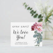 Carte Postale Personalisé Floral Séjour Sûr Nous Vous Aimons (Debout devant)