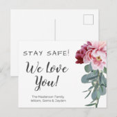 Carte Postale Personalisé Floral Séjour Sûr Nous Vous Aimons (Devant / Derrière)