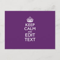 Personalisé KEEP CALM Votre texte sur Décor violet