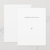 Carte Postale Personalised Grief Mourning Désolé For Your Loss. (Devant / Derrière)